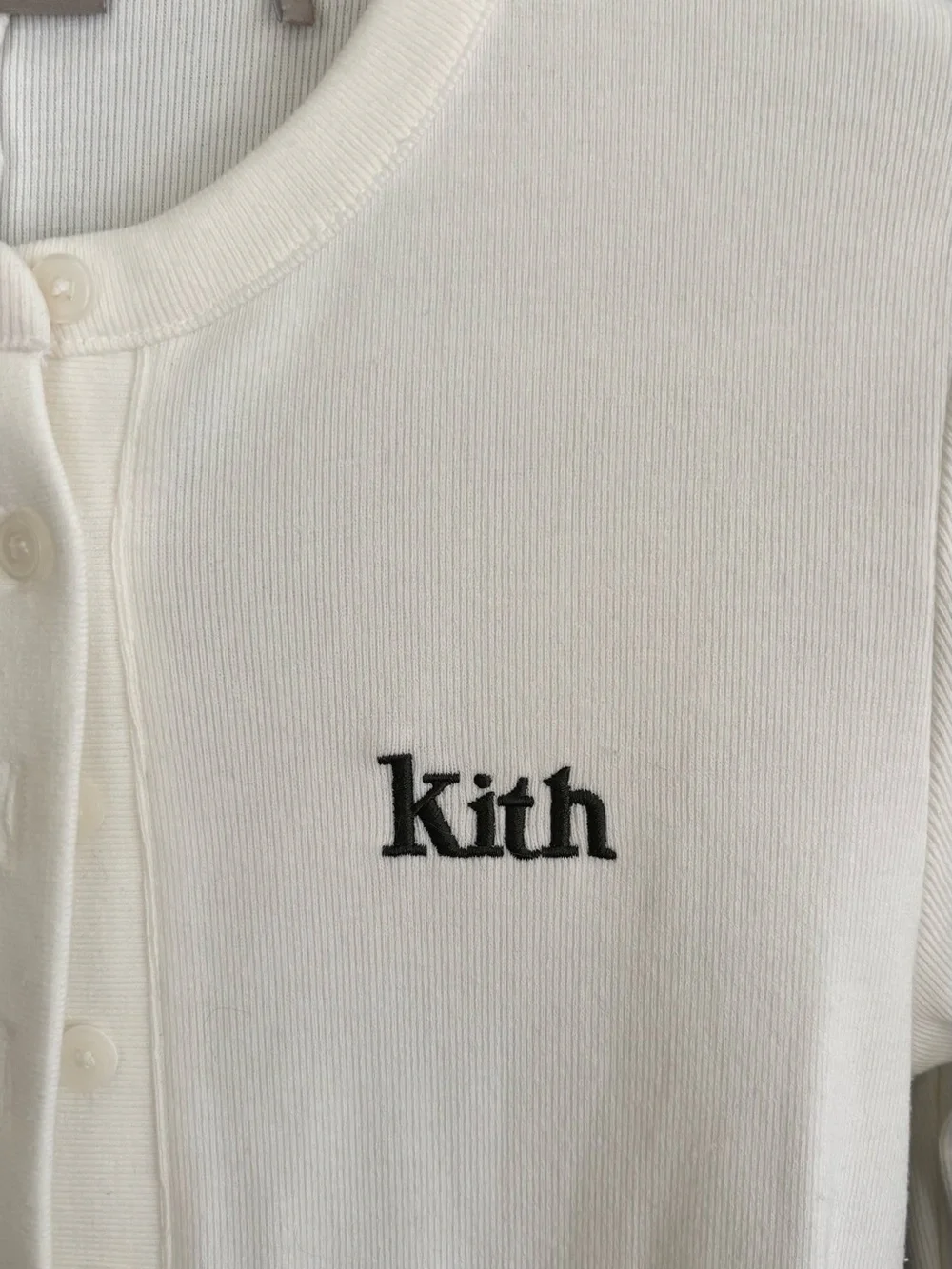 Kith Cream Ribbed Henley Top - Picture 3 of 4